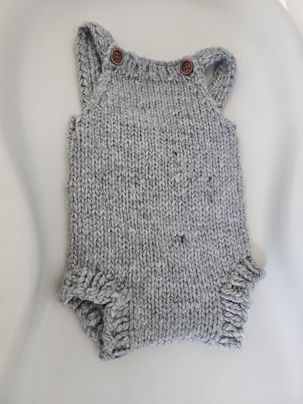 Blueberry Hill Baby Sweater Romper with Button Straps